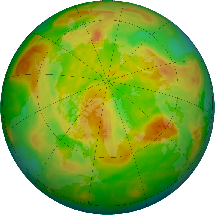 Arctic ozone map for 22 May 1999